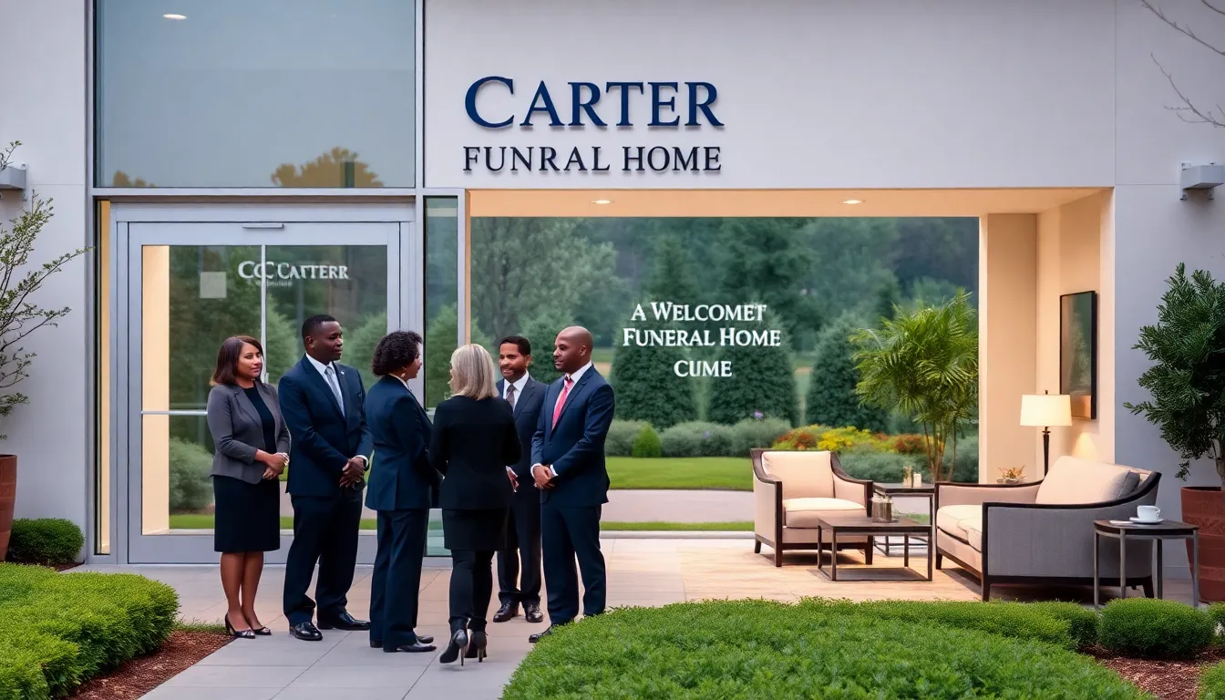 diverse team at Cc Carter Funeral Home in a comforting setting.